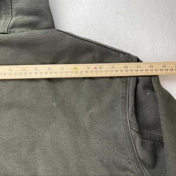 Vintage Carhartt Hooded Jacket Quilt Lined Size XL Army Green Y2K Work Grunge - Picture 9 of 12